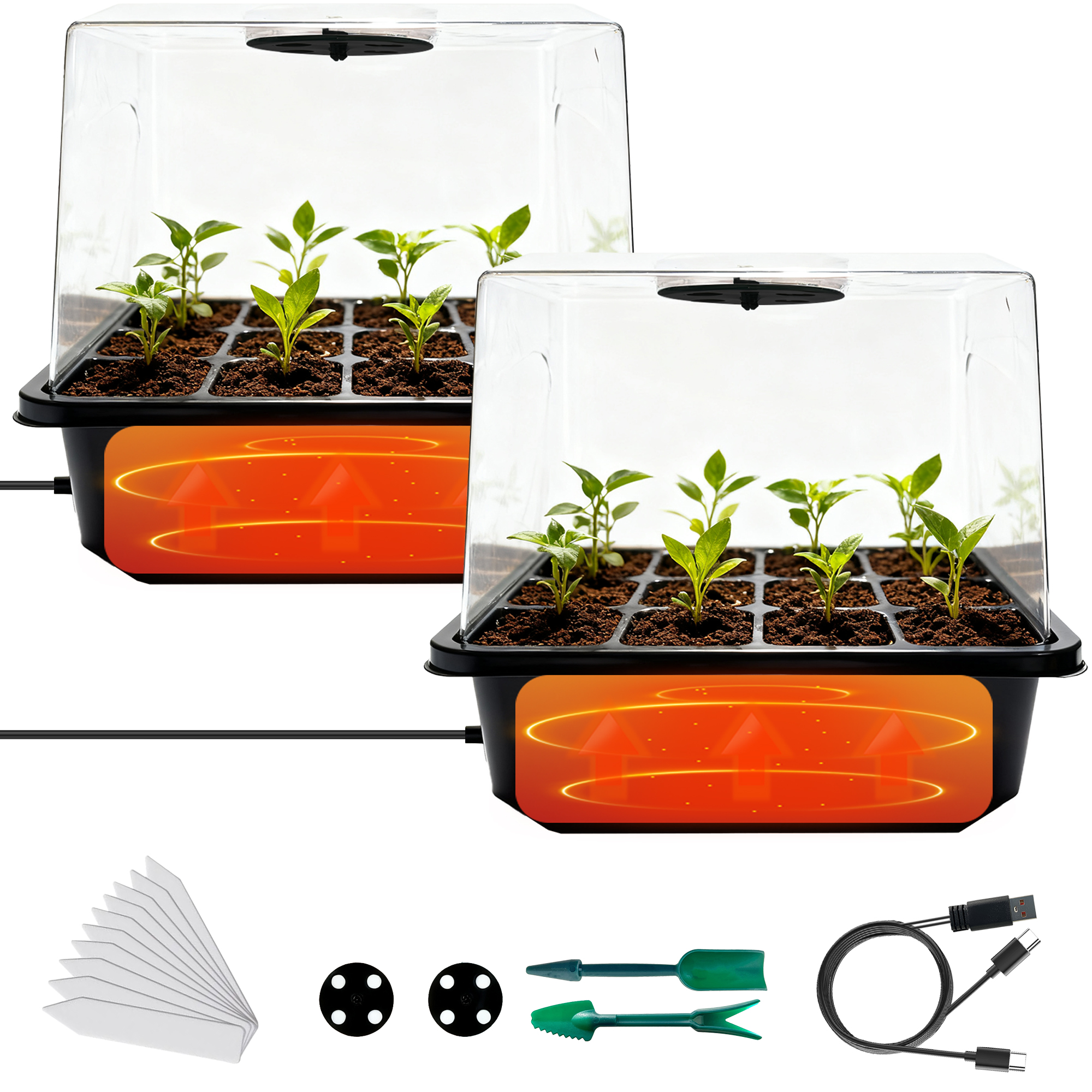 Dome Propagation Kit - Seed Starter Kit with Built-in Heat,