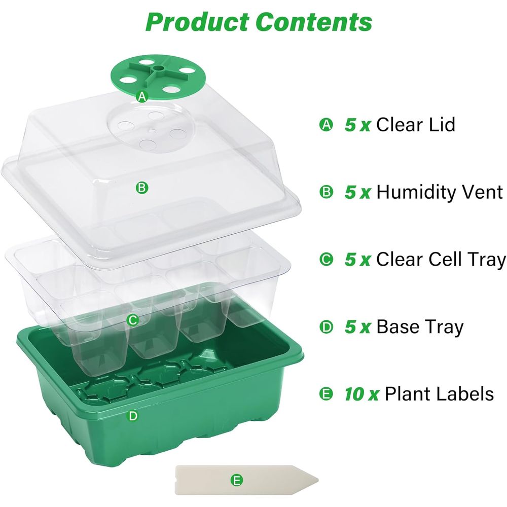 5-Pack Seed Starter Trays, See - Dome Propagation Kit recensie en prijs