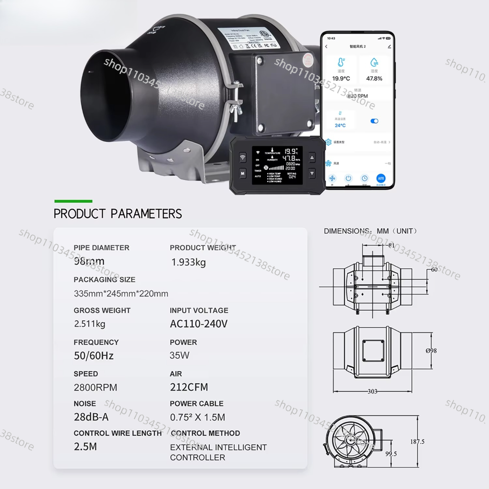 4 Inch Smart Inline Duct Fan w - Carbon Filter Inline recensie en prijs