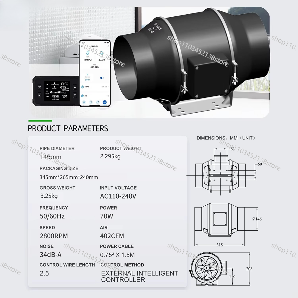 4 Inch Smart Inline Duct Fan w - Carbon Filter Inline recensie en prijs